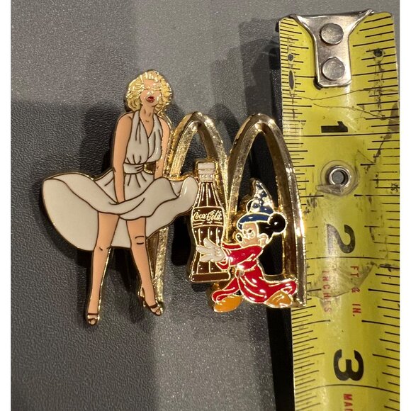 Sorcerer Mickey Mouse, Marilyn Monroe, Coca-Cola, & McDonald's Collectible Pin - Picture 6 of 6
